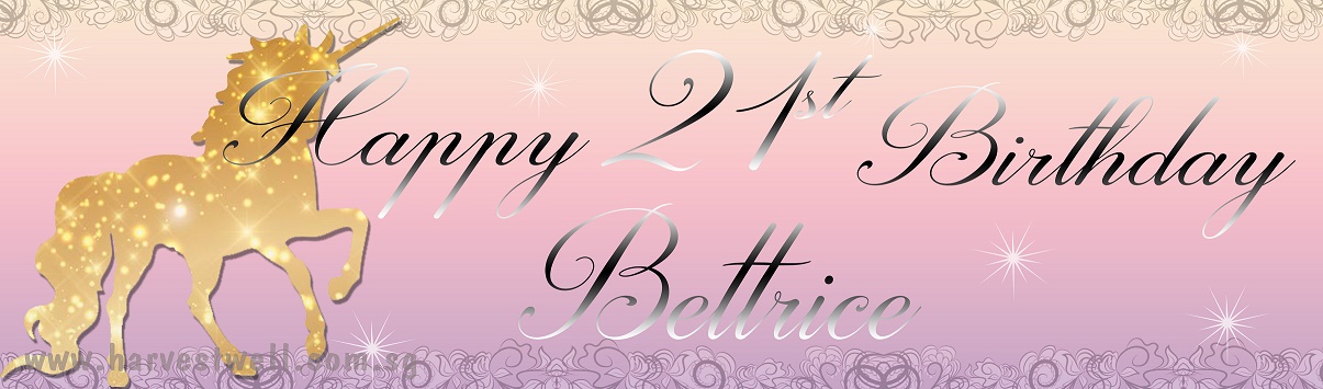 Unicorn Sparkle Birthday Customized Banner